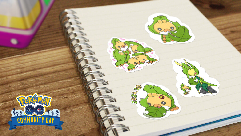 Sewaddle Pokémon GO Community Day Stickers
