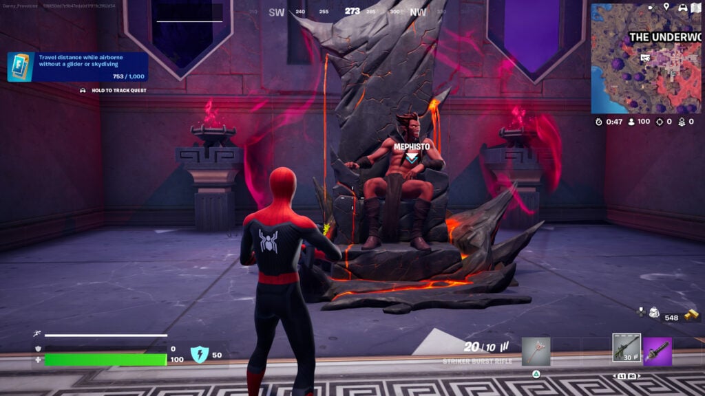 Mephisto on his throne in Fortnite