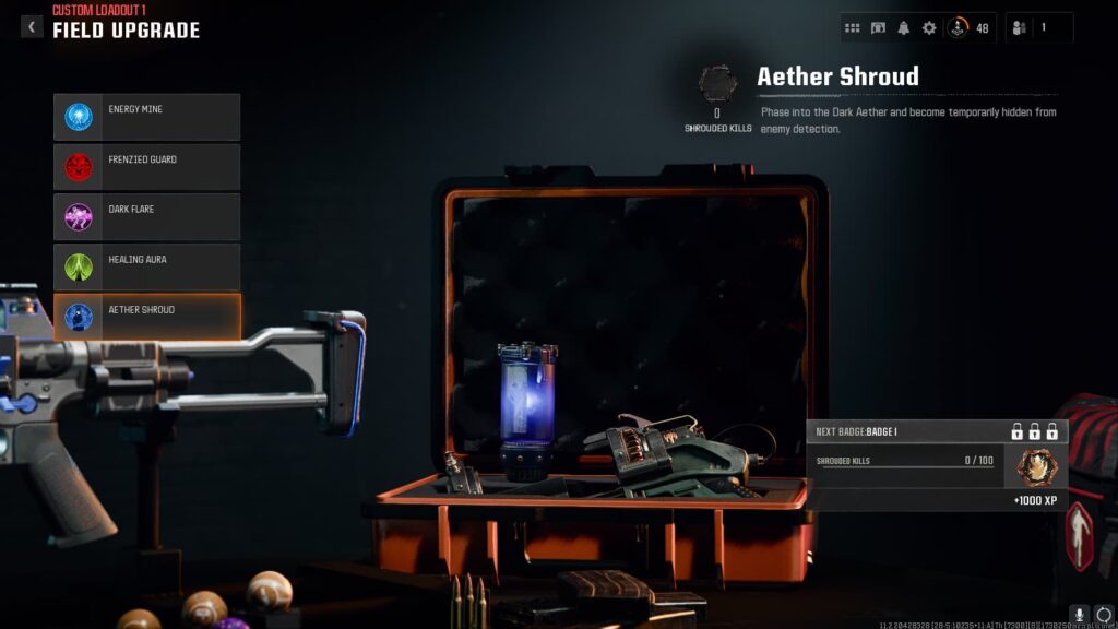 The Aether Shroud Field Upgrade in Black Ops 6 Zombies.
