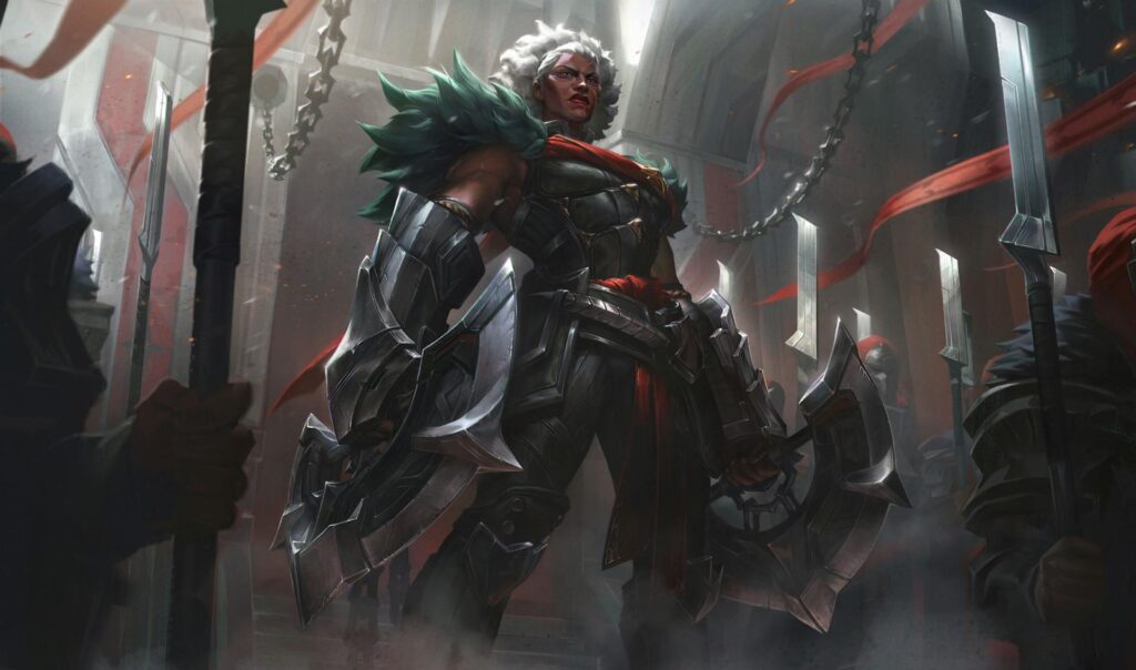 Ambessa Medarda splash art in League of Legends (image via Riot Games)