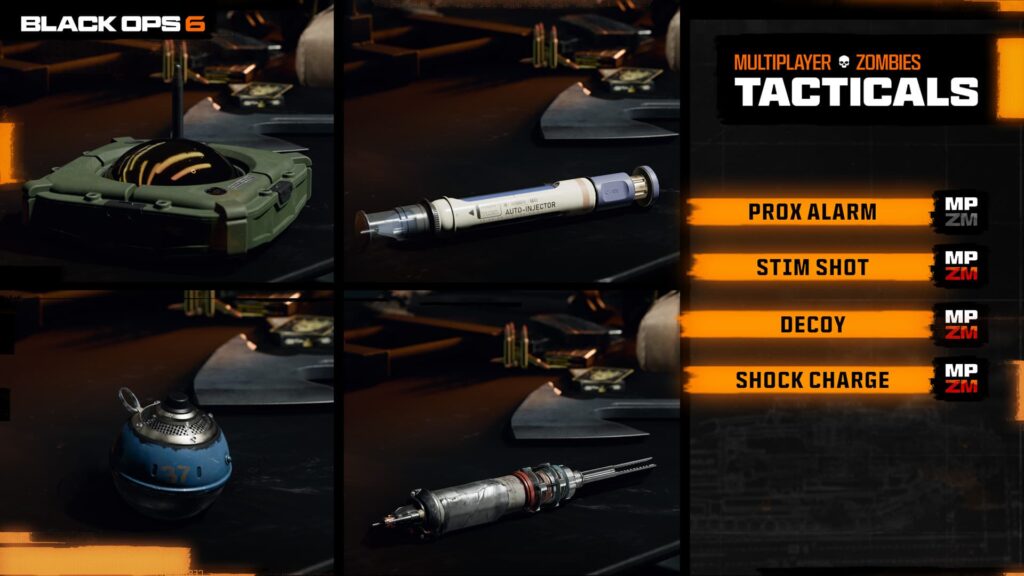 Available tactical equipment in Call of Duty: Black Ops 6 at launch.