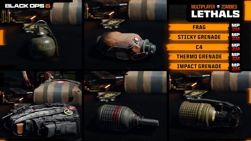 Available lethal equipment in Call of Duty: Black Ops 6 at launch.