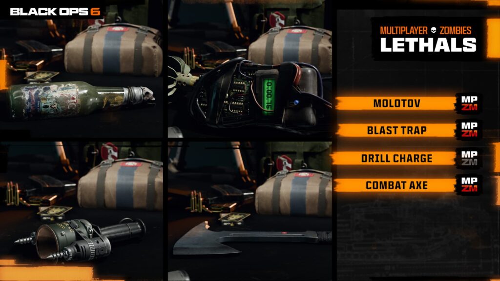 Available lethal equipment in Call of Duty: Black Ops 6 at launch.