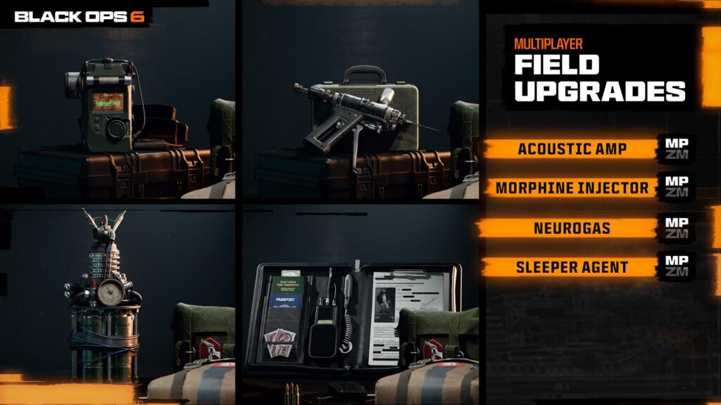 Available Field Upgrades at launch in Call of Duty: Black Ops 6.