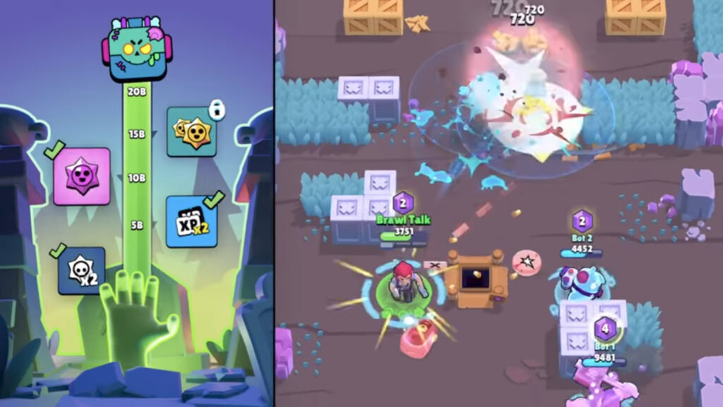 Rewards for achieving knockdown milestones in Brawl Stars Dead Game