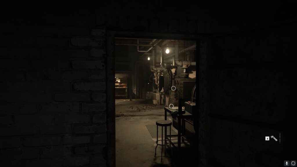 The doorway to the generator room in the safehouse.