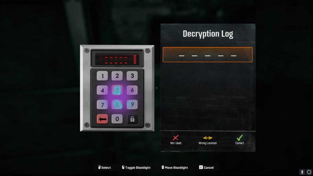 The blacklight shines on the safehouse keypad in the Black Ops 6 campaign.