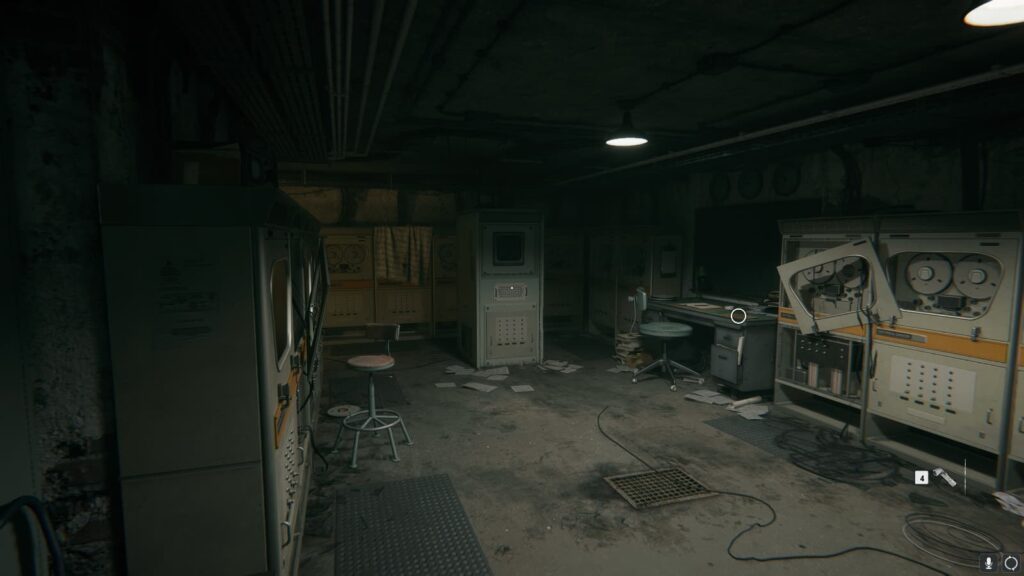 A hidden server/computer room in the safehouse.