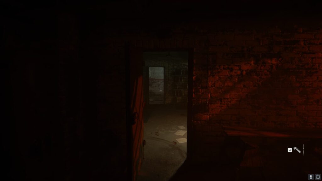 The door to exit the interrogation room in the safehouse.