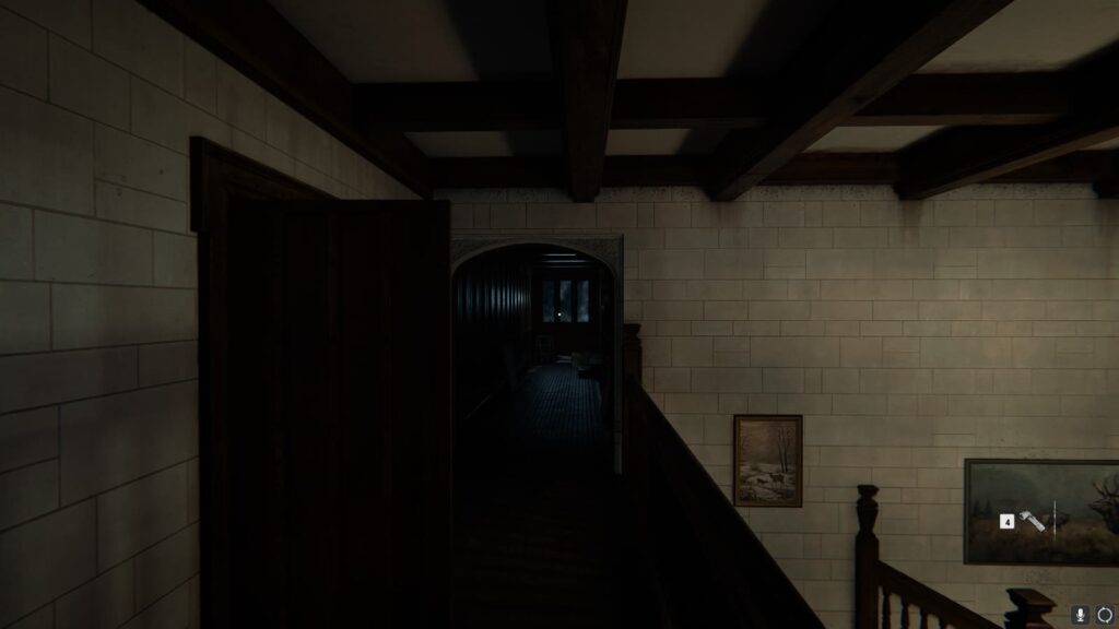 A hallway leading to the safe of the Black Ops 6 campaign safehouse.