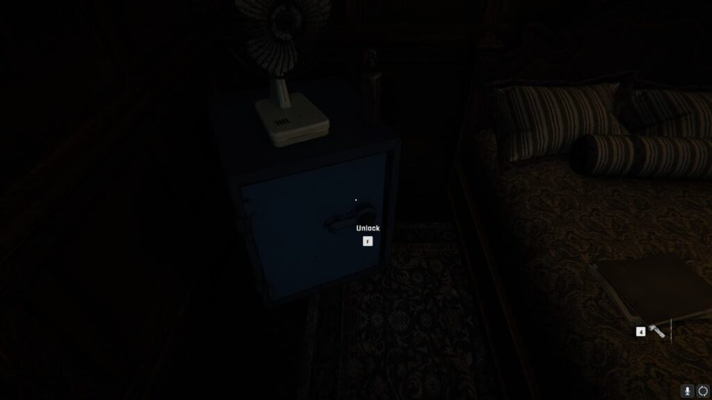 The prompt to interact with the safe in the safehouse of the Black Ops 6 campaign.