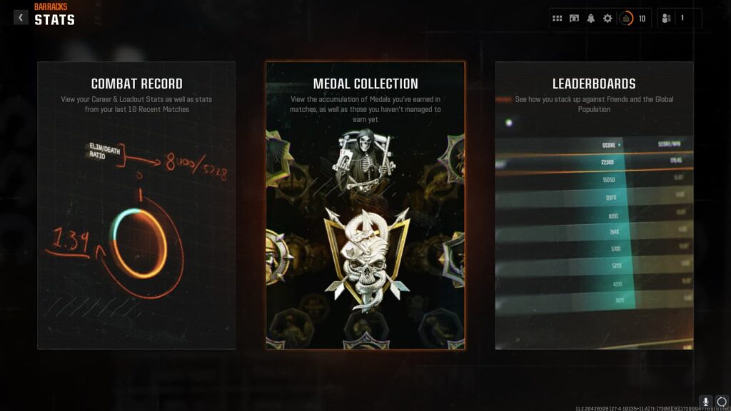 The medal collection that shows all of the medals and how to earn them in Black Ops 6.