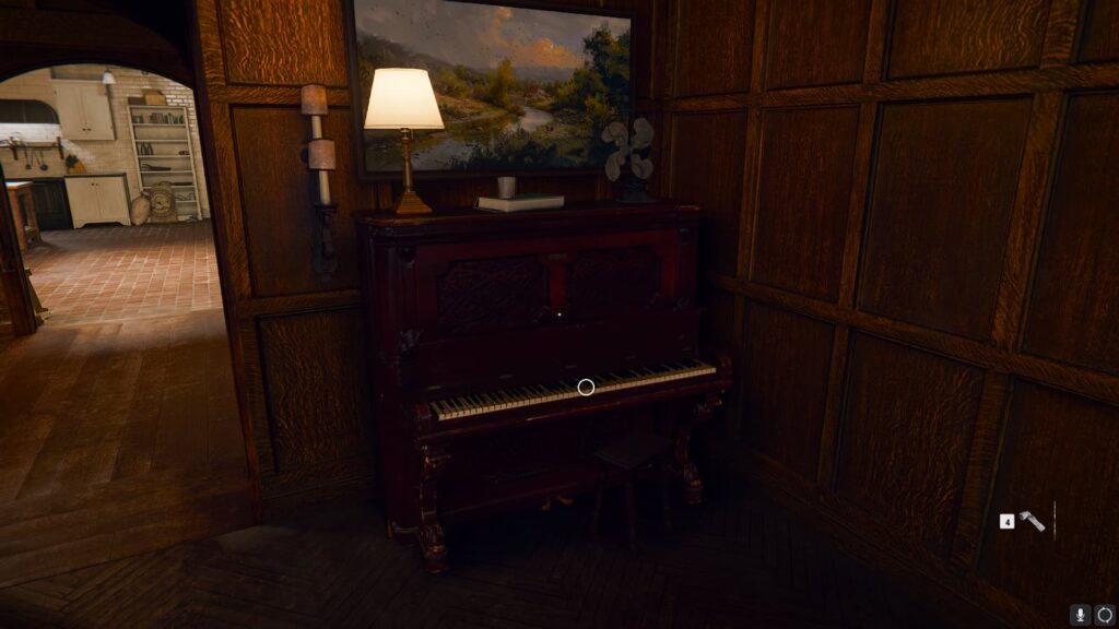 The piano in the safehouse.