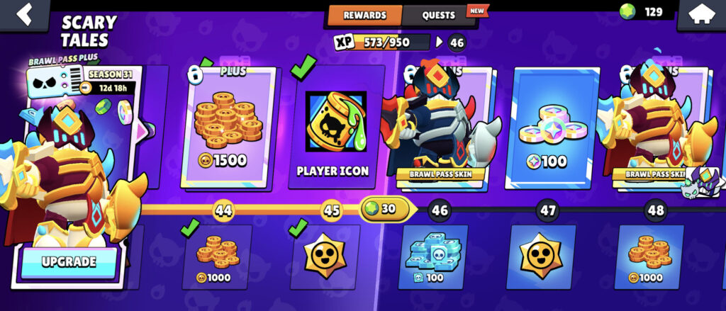 It’s the Season 31 Halloween Brawl Pass in Brawl Stars — the image shows the progress through the tiers.