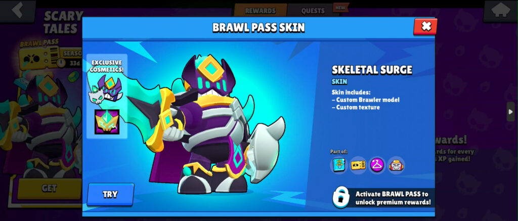 It’s a screenshot from the game Brawl Stars, featuring levels of the new Brawl Pass