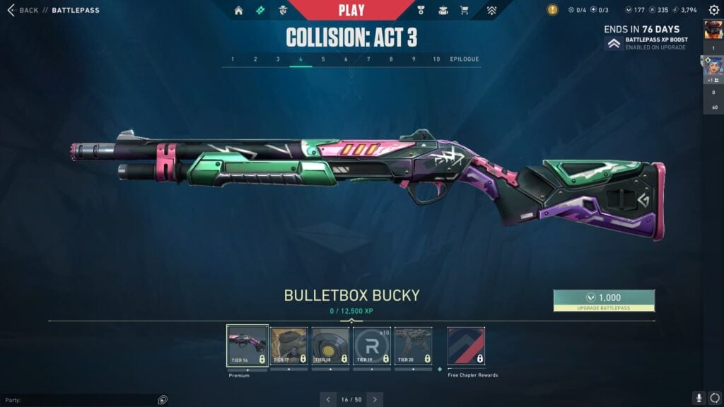 Bulletbox Bucky in the VALORANT Episode 9 Act 3 Battle Pass.