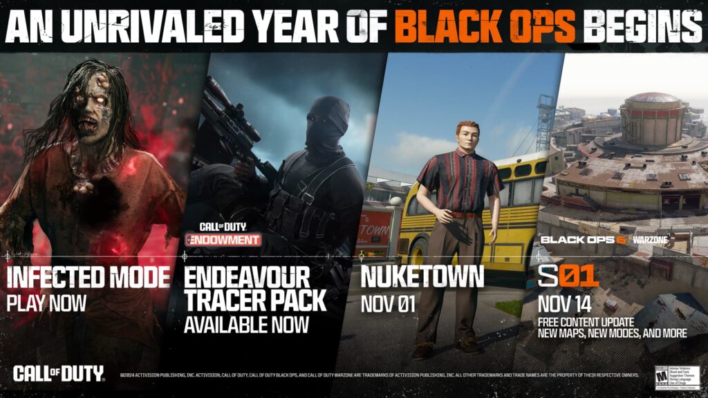 Everything coming soon to Call of Duty: Black Ops 6, including the release date of Season 1 on November 14.
