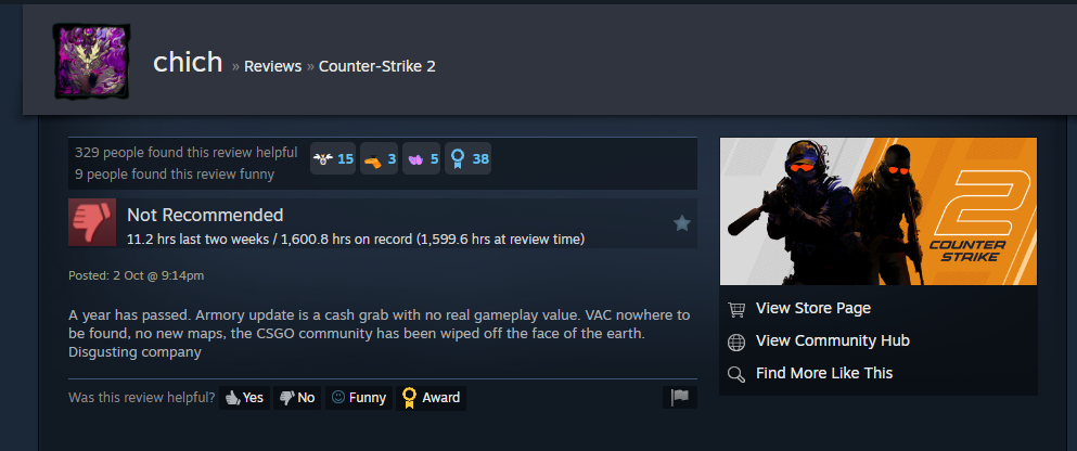 CS2 player calls The Armory update a "cash grab."