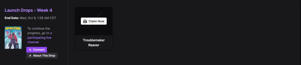 The claim now for the Troublemaker Reaver skin for Spectre Divide.