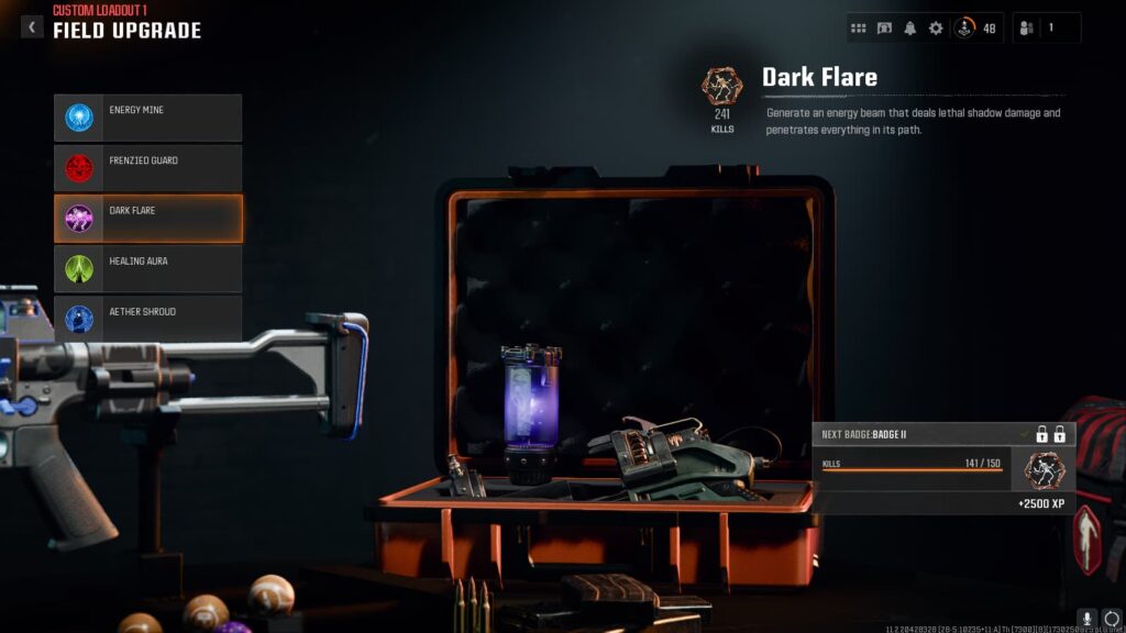 The Dark Flare Field Upgrade.