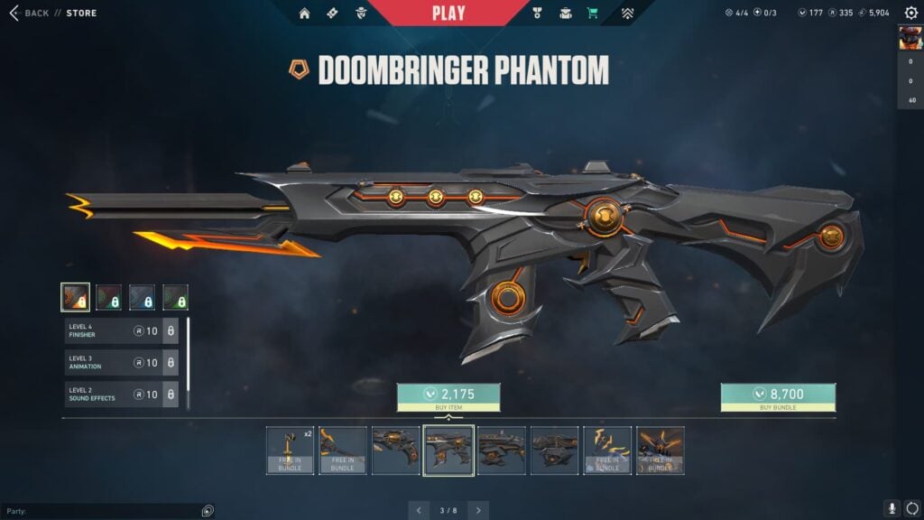 The VALORANT Doombringer Phantom.