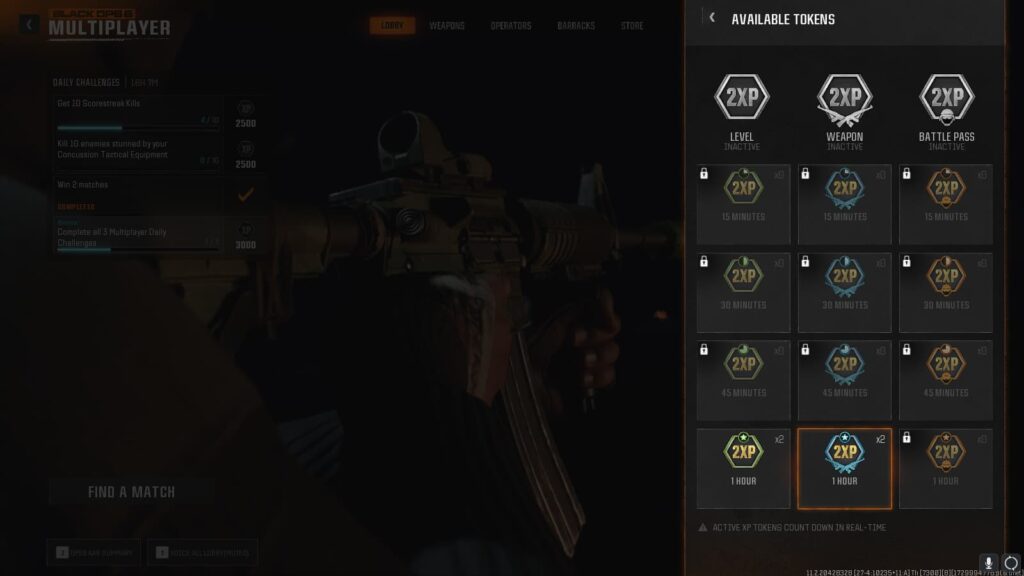 A Double Weapon XP Token in Black Ops 6 to get weapon XP fast.
