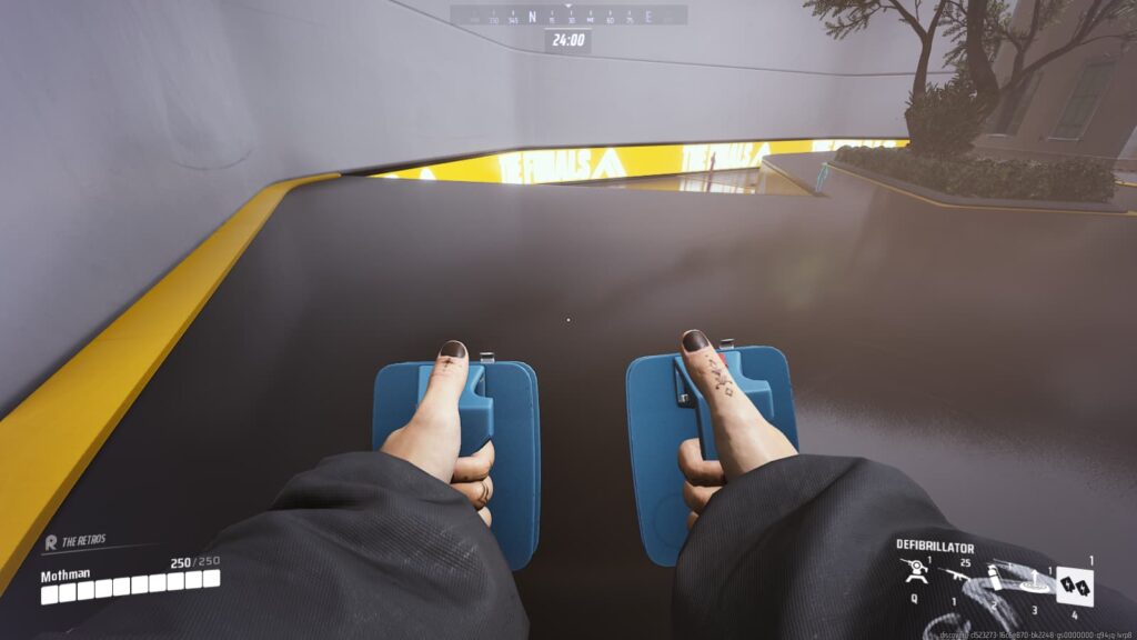 A medium using defibs.