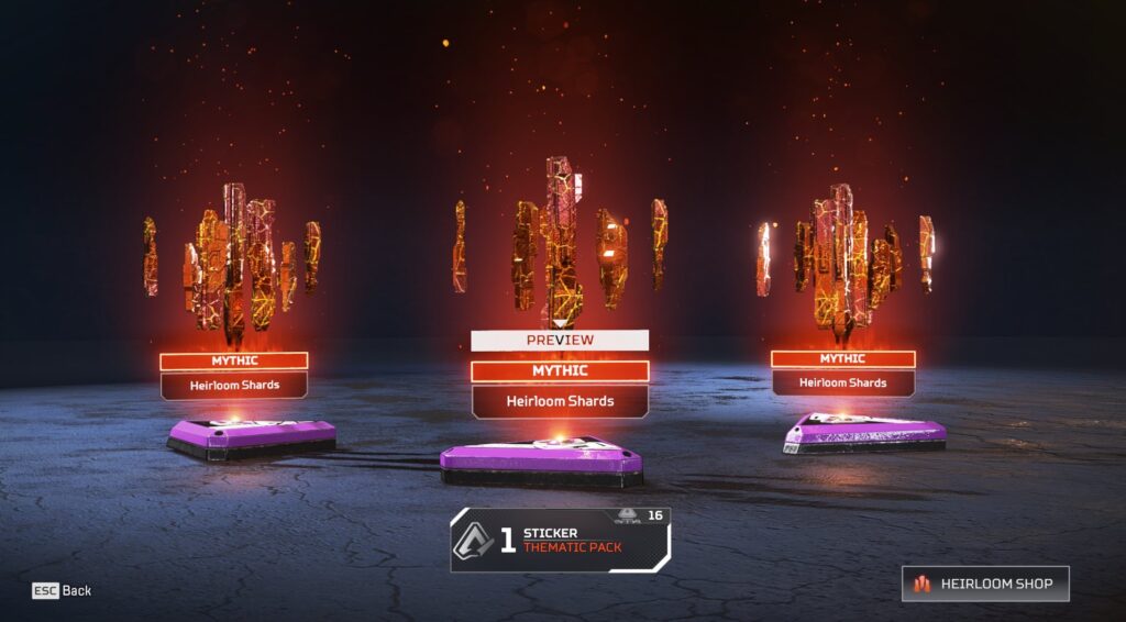 Apex finally reveals drop rates for Heirloom Shards