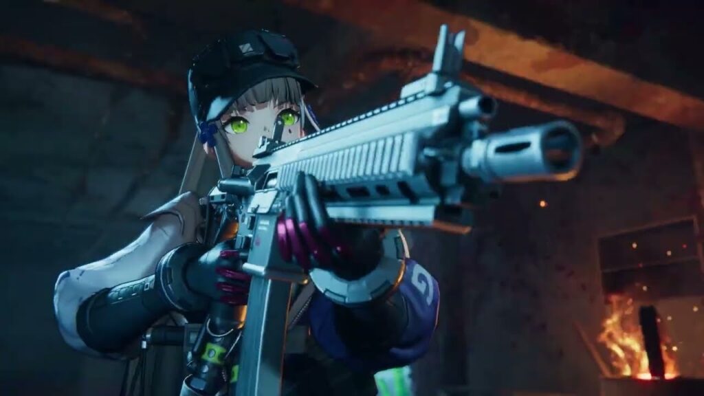 Footage of Girls' Frontline 2: Exilium cut scene duting major event, "Aphelion"