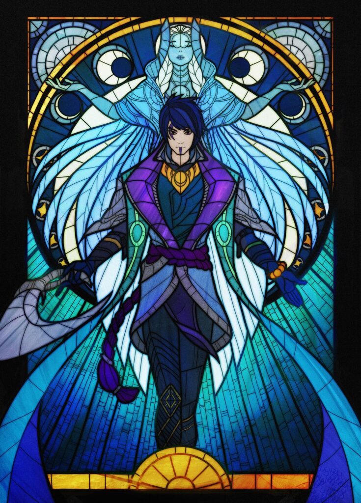 League of Legends Stained Glass Displate - Aphelios & Alune