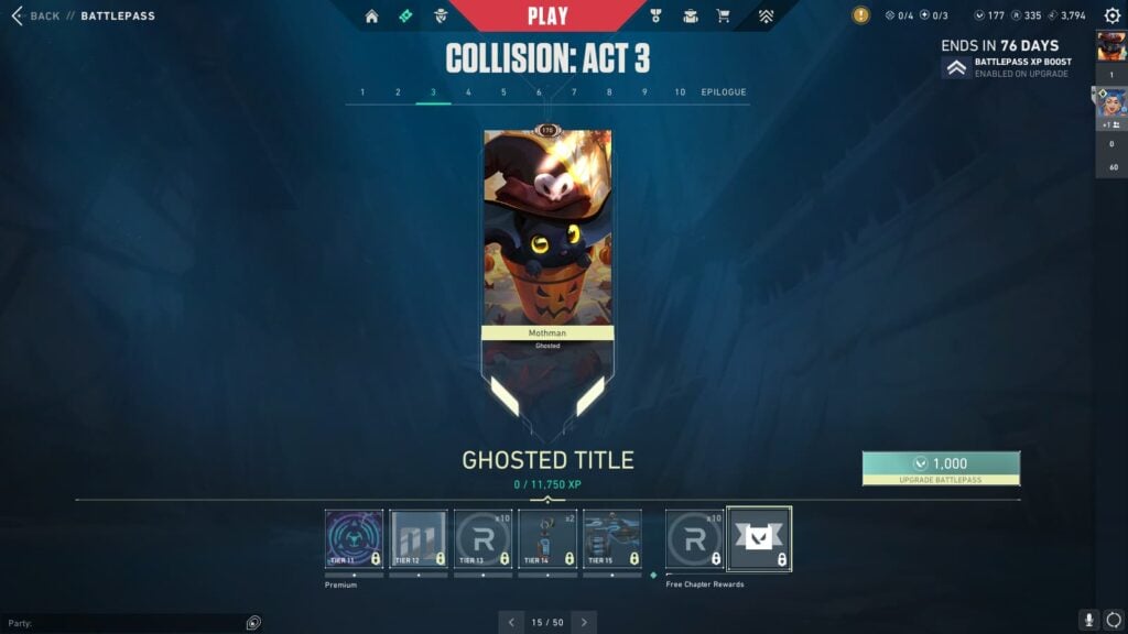 Ghosted Title (Free) in the VALORANT Episode 9 Act 3 Battle Pass.