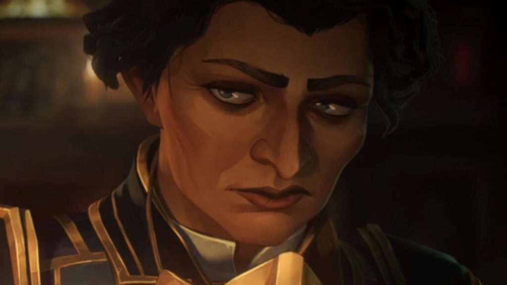 Grayson from Arcane. She's a black woman dressed with the Piltover Police Department uniform.