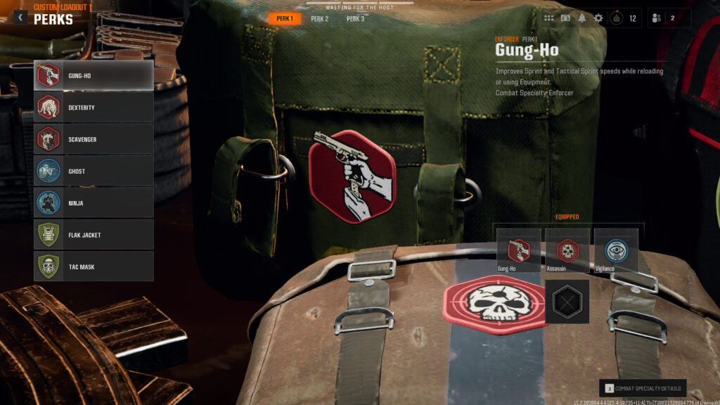 Screnshot taken of the Gung-Ho Enforcer Perk in BO6.