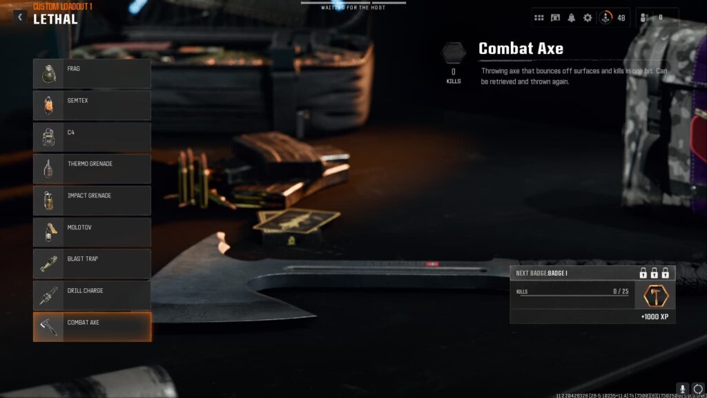 Combat Axe, to use with the best melee loadout in Black ops 6.