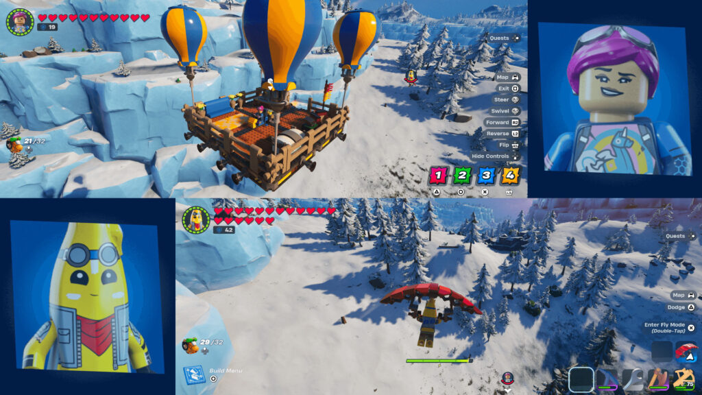 Fortnite LEGO in Split-Screen.