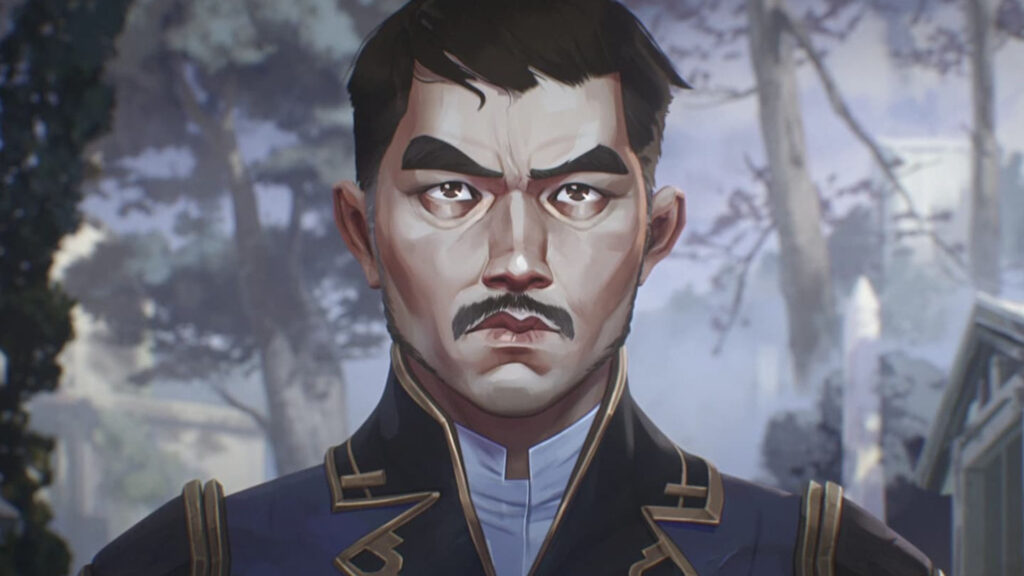 Marcus. He's an adult with short hair and a mustache. He's also wearing the Piltover Police Department uniform.