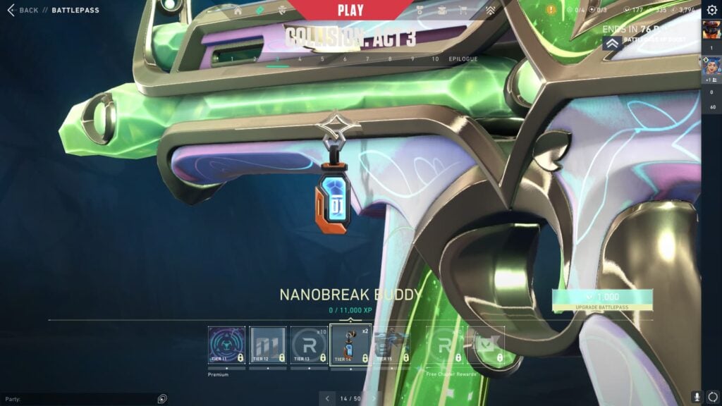 Nanobreak Buddy in the VALORANT Episode 9 Act 3 Battle Pass.