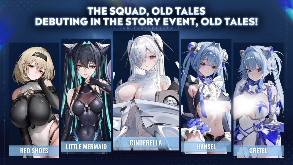 Old Tales characters Red Shoes, Little Mermaid, Cinderella, Hansel and Gretal