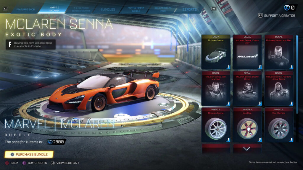 It’s a screenshot from the shop in the game Rocket League. It features a new car, McLaren Senna.