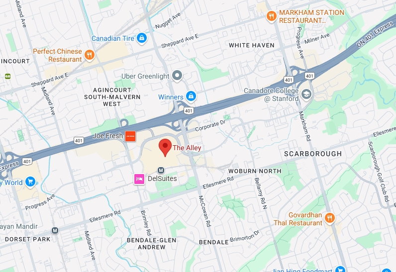 NIKKE Milk Tea Location Map in Scarborough, Toronto