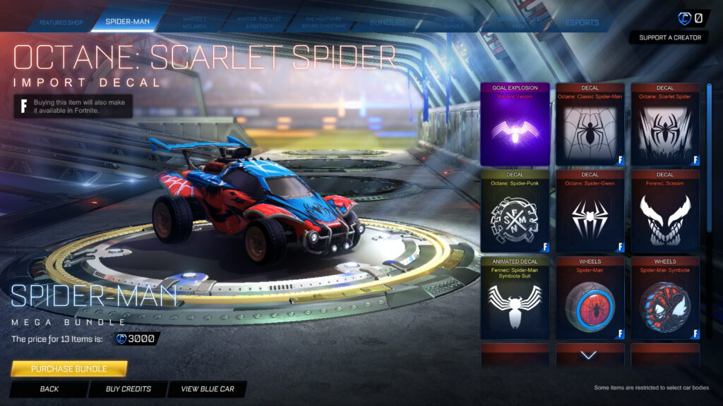 Decal Scarlet Spider in Rocket League