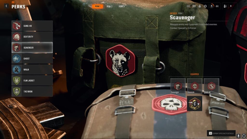 The Scavenger perk for the best Enforcer perk setup in Black Ops 6.