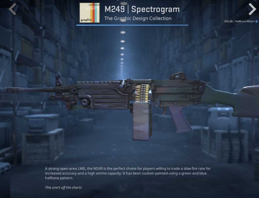 A weapon skin from the Graphics Collection in CS2.