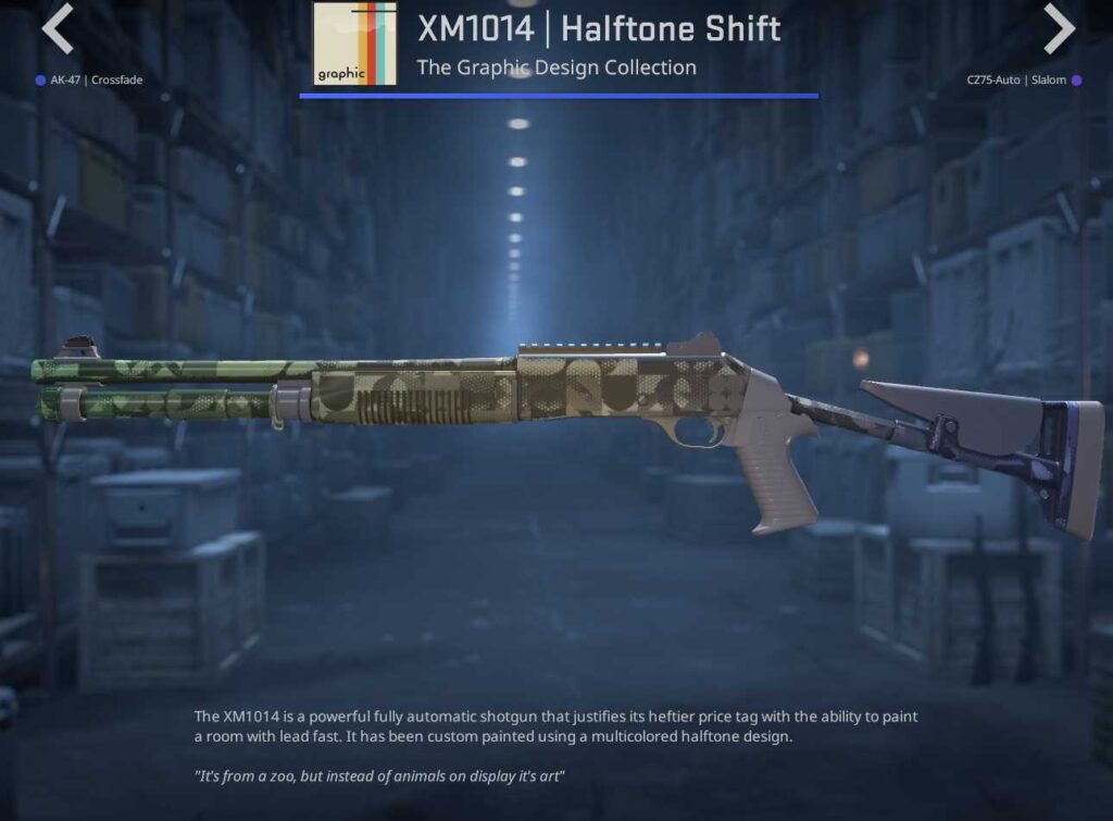 A weapon skin from the Graphics Collection in CS2.