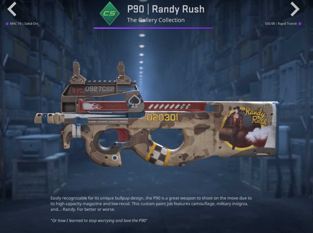 P90 Randy Rush - CS2 Gallery Case