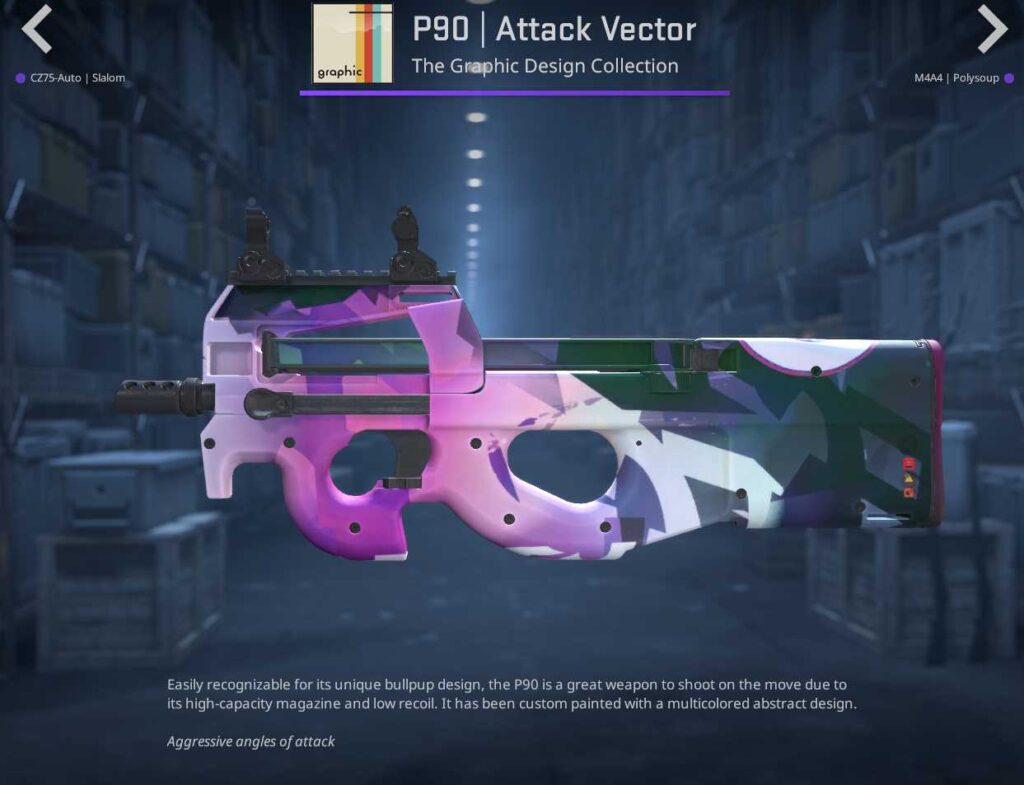 A weapon skin from the Graphics Collection in CS2.
