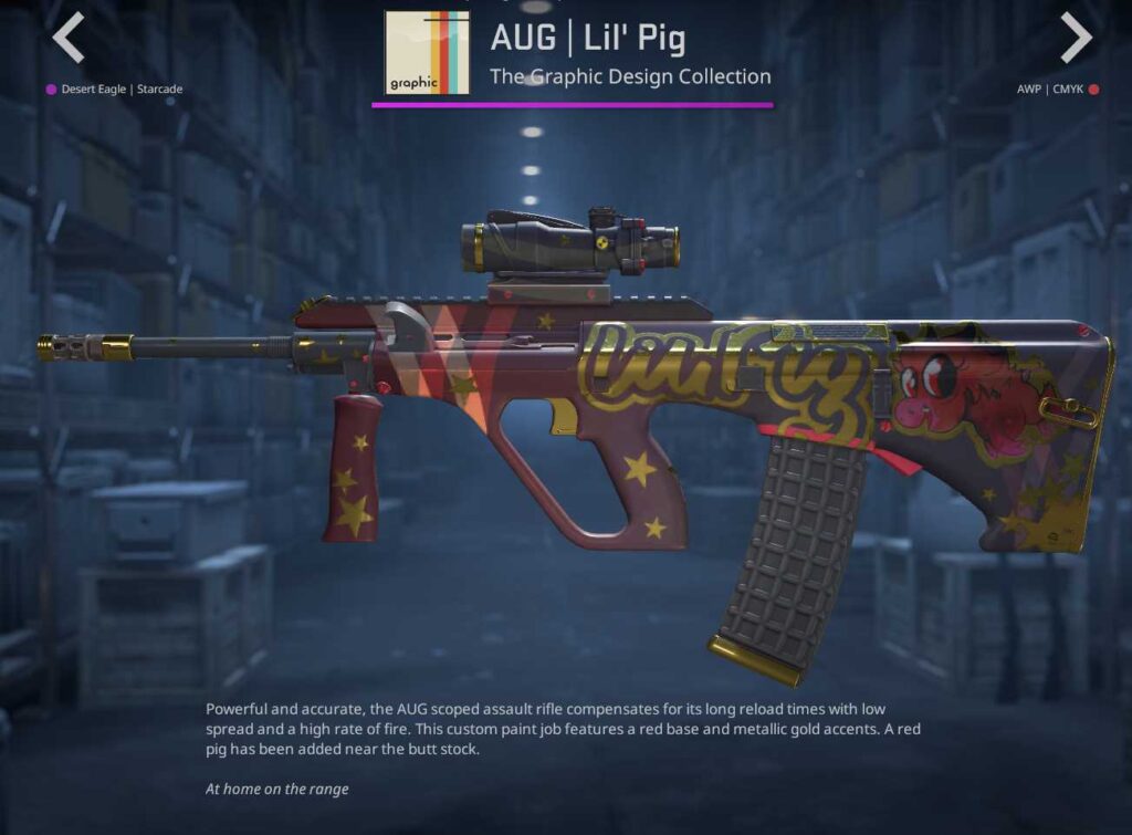 A weapon skin from the Graphics Collection in CS2.