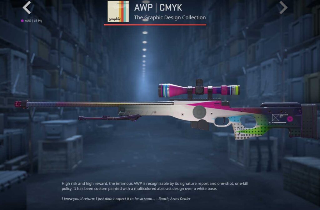 A weapon skin from the Graphics Collection in CS2.