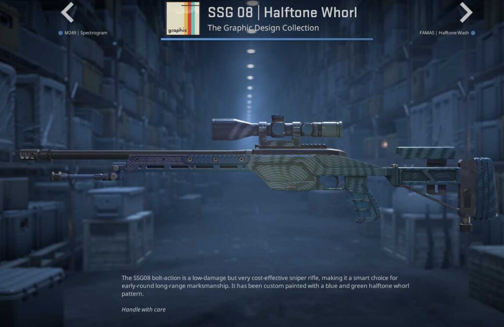 A weapon skin from the Graphics Collection in CS2.