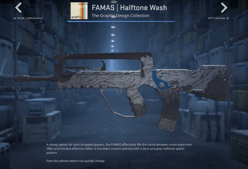 A weapon skin from the Graphics Collection in CS2.